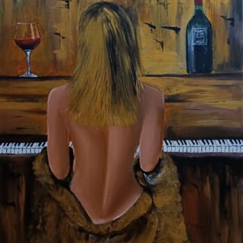 Painting titled "red wine" by Wojciech Adalberto, Original Artwork, Acrylic