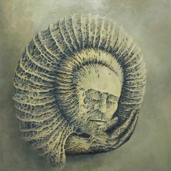 Malerei mit dem Titel "amonit" von Wojtek Malicki, Original-Kunstwerk, Öl
