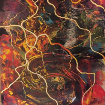 Malarstwo zatytułowany „Flash” autorstwa Wolfgang Mack, Oryginalna praca, Farba w spray'u