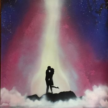Painting titled "Cloud Number 9" by Wolfgang Mack, Original Artwork, Spray paint