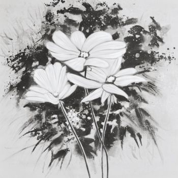 「Flowers」というタイトルの絵画 Wolfgang Mackによって, オリジナルのアートワーク, オイル