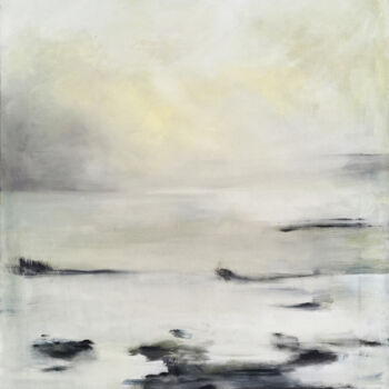 Painting titled "Stille 3" by Wolfgang Scholtz, Original Artwork, Oil Mounted on Wood Stretcher frame