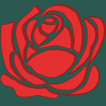 Цифровое искусство под названием "La rose en rouge et…" - Wolf Thiele, Подлинное произведение искусства, 2D Цифровая Работа