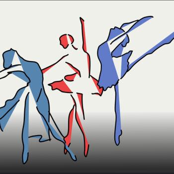 Arts numériques intitulée "Ballerinas en espace" par Wolf Thiele, Œuvre d'art originale, Travail numérique 2D
