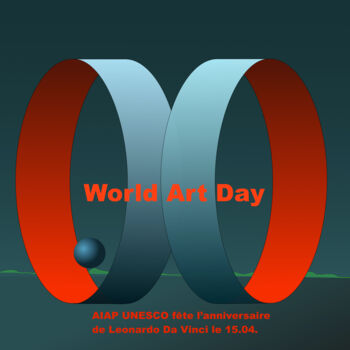 "World Art Day  AIAP…" başlıklı Dijital Sanat Wolf Thiele tarafından, Orijinal sanat, 2D Dijital Çalışma