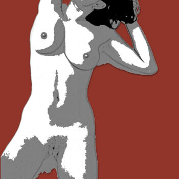 Malerei mit dem Titel "Miriam contour" von Wolf Thiele, Original-Kunstwerk, 2D digitale Arbeit