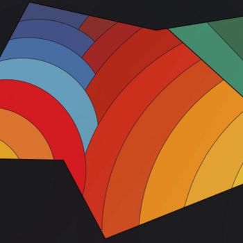 Arts numériques intitulée "Arcs colorés - farb…" par Wolf Thiele, Œuvre d'art originale, Travail numérique 2D