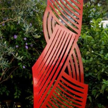 Skulptur mit dem Titel "Harpe des anges rou…" von Wolf Thiele, Original-Kunstwerk, Metalle