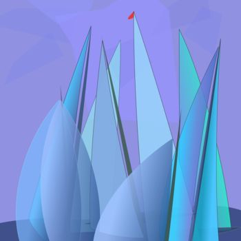 Digitale Kunst getiteld "Sailing Regatta 2 M…" door Wolf Thiele, Origineel Kunstwerk, 2D Digital Work