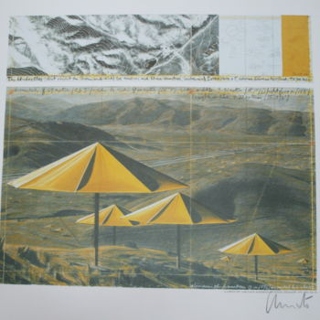 Painting titled "Christo - Umbrellas…" by Wolfgang Heinemann, Original Artwork