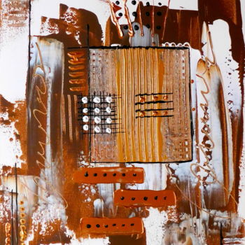 Pittura intitolato "Tableau toile coton…" da M.Woloszyn, Opera d'arte originale, Acrilico