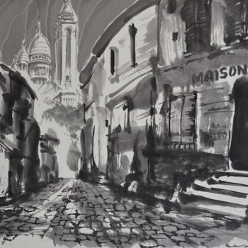 绘画 标题为“Montmartre” 由Wa Wong, 原创艺术品, 墨