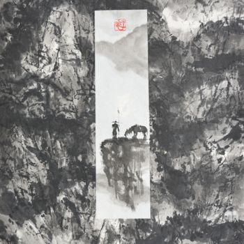 「Cavalier solitaire…」というタイトルの絵画 Wa Wongによって, オリジナルのアートワーク, インク