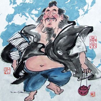 Painting titled "Les patriotes sont…" by Wa Wong, Original Artwork, Ink