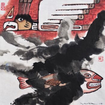 Pintura titulada "Couleurs du Mexique…" por Wa Wong, Obra de arte original, Tinta