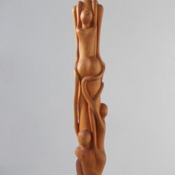 Sculpture intitulée "KİBELE-8" par Hasan Canel, Œuvre d'art originale, Bois