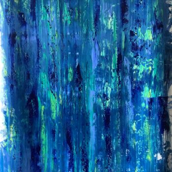 Painting titled "Waterfall" by Alexandra Shatokhina, Original Artwork, Oil