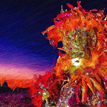 Digitale Kunst getiteld "Masquerade #008" door Mikhail Solovyov, Origineel Kunstwerk, Digitaal Schilderwerk