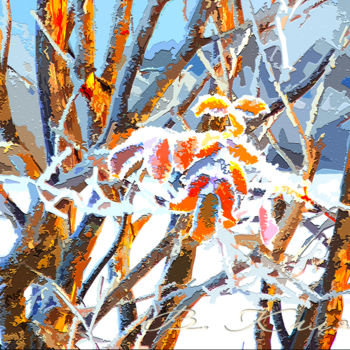 Pintura titulada "Замерзшие листья" por Vladimir Kaliagin, Obra de arte original, Otro