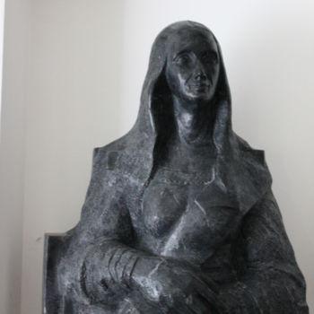 Skulptur mit dem Titel "Canvas-Seller" von Wojciech Pietranik, Original-Kunstwerk, Stein
