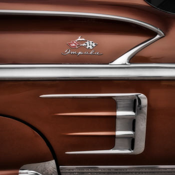 Photographie intitulée "Impala Chrome 2" par Patrick O'Brien, Œuvre d'art originale, Photographie numérique