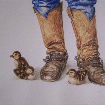 Painting titled "just ducky" by Ralph Rivello, Original Artwork, Oil