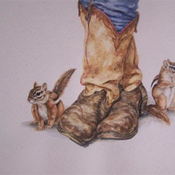 Malerei mit dem Titel "am not squirrely" von Ralph Rivello, Original-Kunstwerk, Öl
