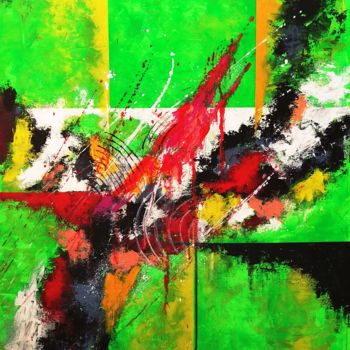Painting titled "In Green" by X.K Thalassinos, Original Artwork, Acrylic