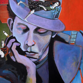 Pintura intitulada "Tom Waits, blue val…" por X.Tin, Obras de arte originais, Acrílico