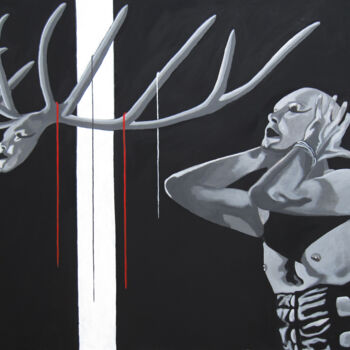 Malerei mit dem Titel "La mue" von X.Tin, Original-Kunstwerk, Acryl Auf Keilrahmen aus Holz montiert