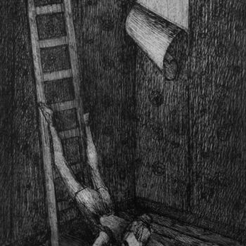 Dibujo titulada "unstuck again" por Victoria Khabarova, Obra de arte original, Tinta