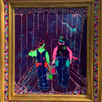 Painting titled "Color The World" by Xale, Original Artwork, Acrylic Mounted on Wood Stretcher frame