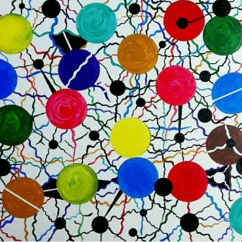 Pittura intitolato "Neuronas" da Xavier Palacin, Opera d'arte originale, Acrilico