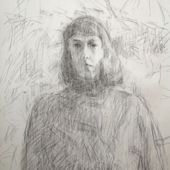 Dessin intitulée "JOAN MITCHELL (DESS…" par Xavier Auffret, Œuvre d'art originale, Crayon