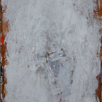 Painting titled "PORTRAIT BLANC" by Xavier Auffret, Original Artwork, Acrylic Mounted on Wood Stretcher frame