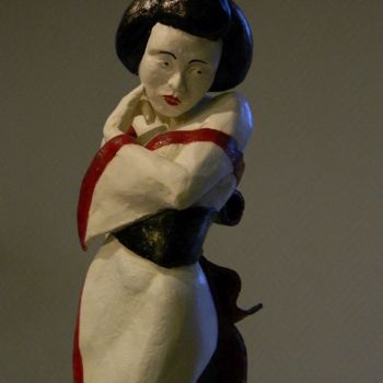 Скульптура под названием "Maiko - Sculpture e…" - Xavier Besson, Подлинное произведение искусства, Терракота