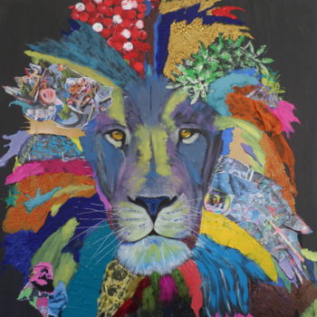 Painting titled "Lion" by Xc, Original Artwork, Acrylic