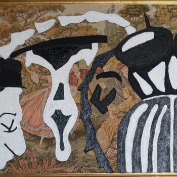 Pittura intitolato "_black_white_ 02" da Xavier Debeerst, Opera d'arte originale, Olio Montato su Telaio per barella in legno