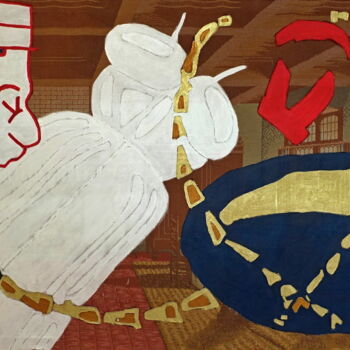 Картина под названием "25 june 2022" - Xavier Debeerst, Подлинное произведение искусства, Масло Установлен на Деревянная рам…