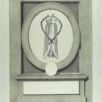 "The five symbols, m…" başlıklı Baskıresim Xavier Debeerst tarafından, Orijinal sanat, Monotip