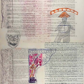 Incisioni, stampe intitolato "Bibliothèque d'un a…" da Xavier Debeerst, Opera d'arte originale, Monotipo