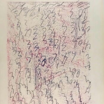 Incisioni, stampe intitolato "Untitled asemic wri…" da Xavier Debeerst, Opera d'arte originale, Monotipo