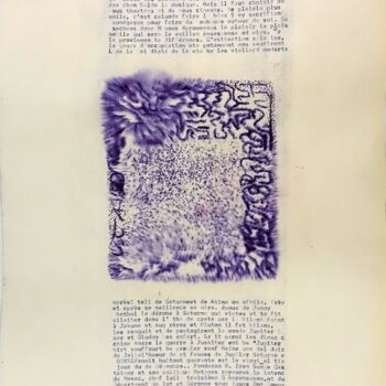 Gravures & estampes intitulée "Cosmographie, Satur…" par Xavier Debeerst, Œuvre d'art originale, Monotype