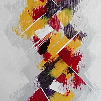Painting titled "Abstraction Belge" by Xavier Hiriart, Original Artwork, Acrylic Mounted on Wood Stretcher frame