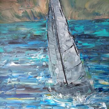 Картина под названием "Pleine mer" - Xavier Laurent Janin, Подлинное произведение искусства, Акрил Установлен на Деревянная…