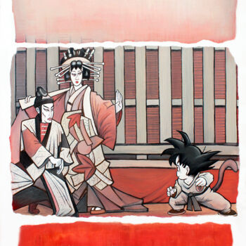 Pintura titulada "Gris chaud et Rouge…" por Xavier Marabout, Obra de arte original, Oleo Montado en Bastidor de camilla de m…