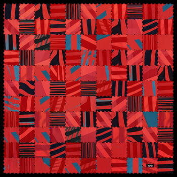 Digital Arts titled "MultiSquare Red Squ…" by Xaro, Original Artwork, Acrylic Mounted on Aluminium