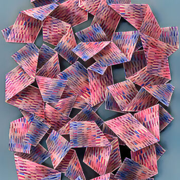 数字艺术 标题为“WashiTape PinkyTouch” 由Xaro, 原创艺术品, 2D数字工作 安装在铝上