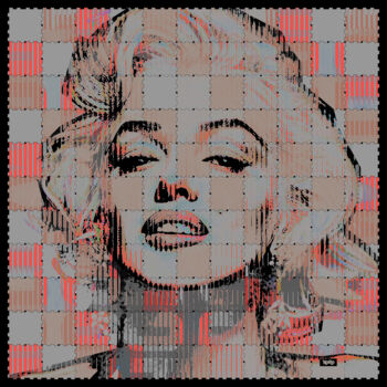 Schilderij getiteld "Marylin MultiSquare…" door Xaro, Origineel Kunstwerk, 2D Digital Work Gemonteerd op Plexiglas