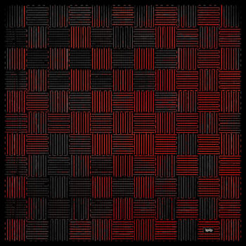 Картина под названием "MultiSquare Red and…" - Xaro, Подлинное произведение искусства, 2D Цифровая Работа Установлен на Алюм…
